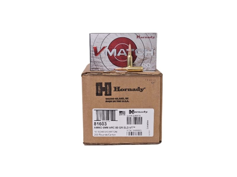 Hornady 6mm ARC CASE 80 Grain ELD VT 200 Rounds